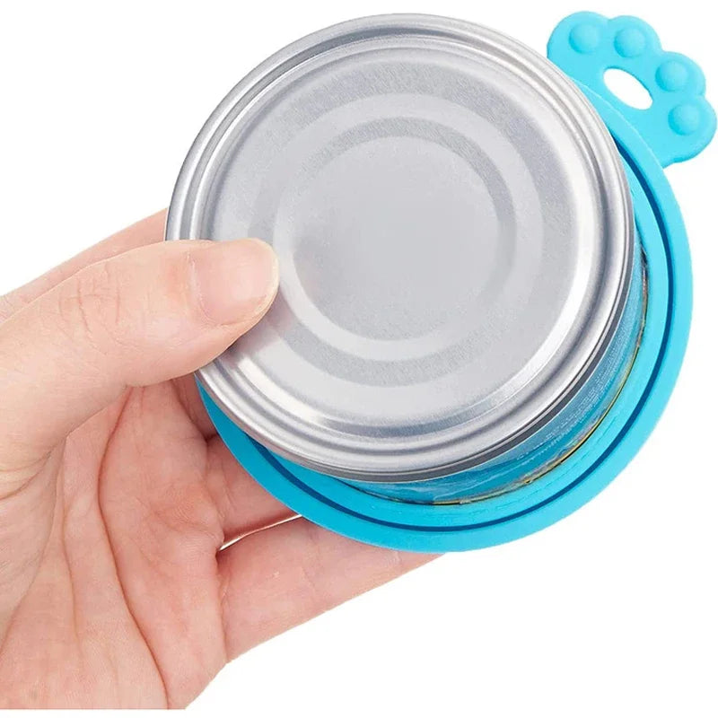 Reusable Silicone Pet Can Cover Fresh-keeping Cover with Spoon Sealing Cover Cat and Dog Food Storage Tank Cover Pet Supplies