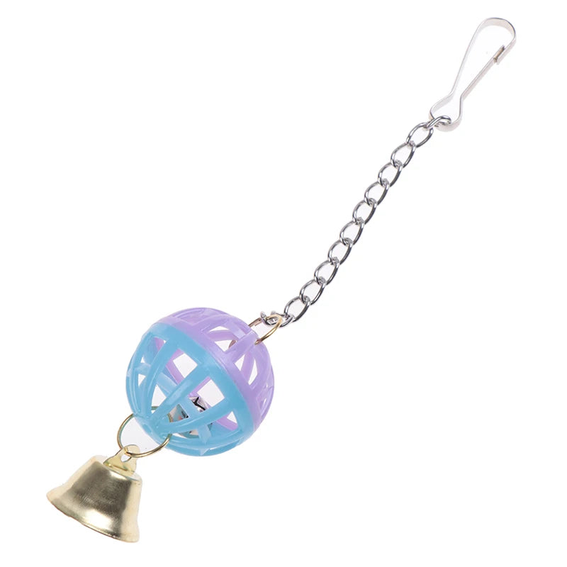 Pet Parrot Bird Cockatiel Bell Swing Ball Hanging Cage Toy Pet Supplies