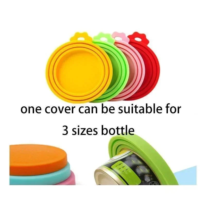 Reusable Silicone Pet Can Cover Fresh-keeping Cover with Spoon Sealing Cover Cat and Dog Food Storage Tank Cover Pet Supplies