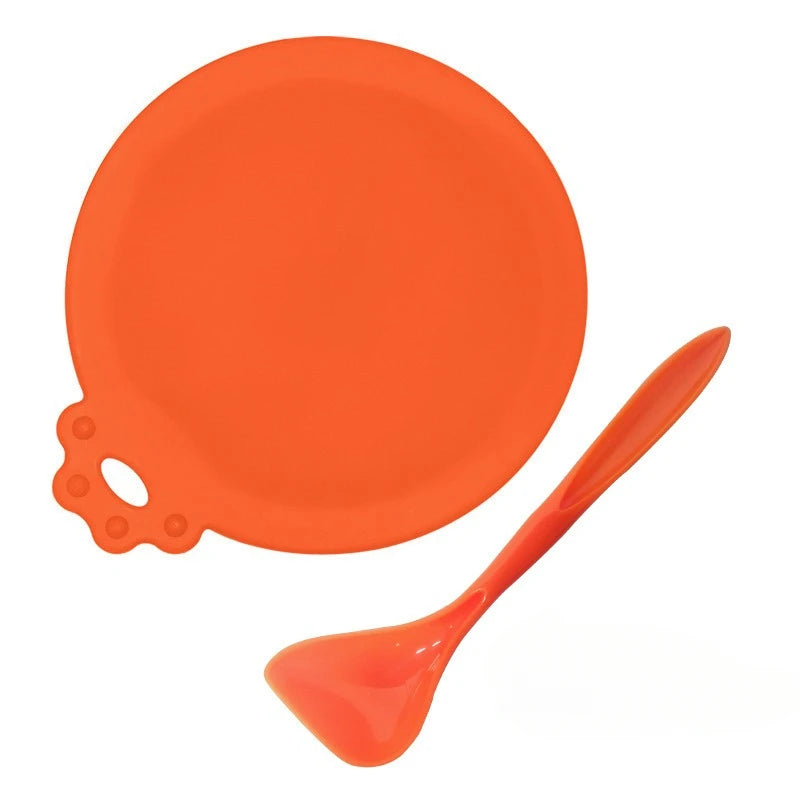 Reusable Silicone Pet Can Cover Fresh-keeping Cover with Spoon Sealing Cover Cat and Dog Food Storage Tank Cover Pet Supplies