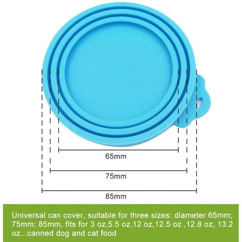 Reusable Silicone Pet Can Cover Fresh-keeping Cover with Spoon Sealing Cover Cat and Dog Food Storage Tank Cover Pet Supplies