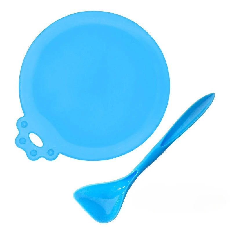 Reusable Silicone Pet Can Cover Fresh-keeping Cover with Spoon Sealing Cover Cat and Dog Food Storage Tank Cover Pet Supplies