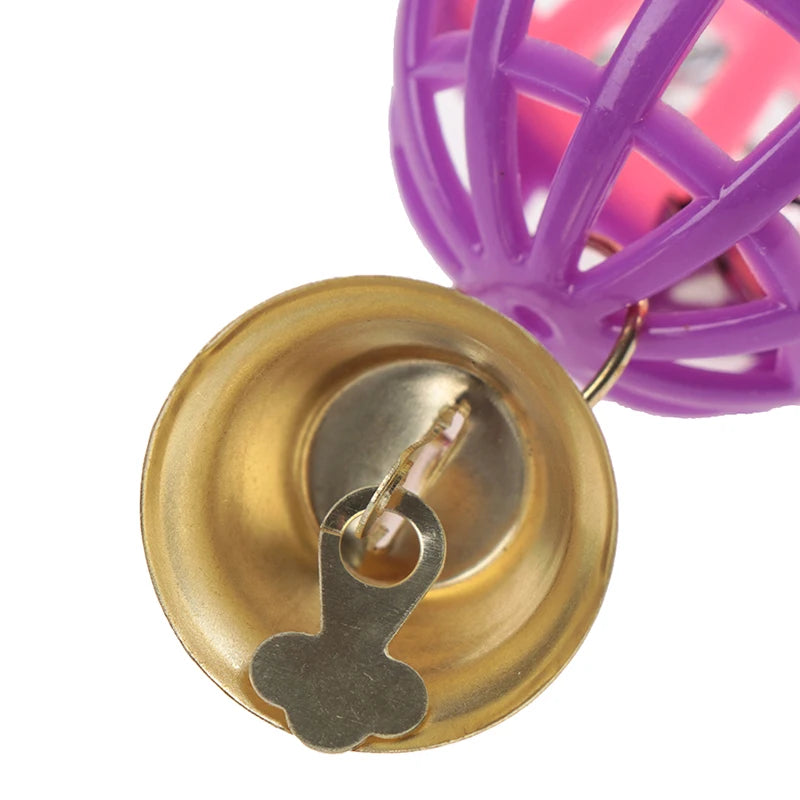 Pet Parrot Bird Cockatiel Bell Swing Ball Hanging Cage Toy Pet Supplies